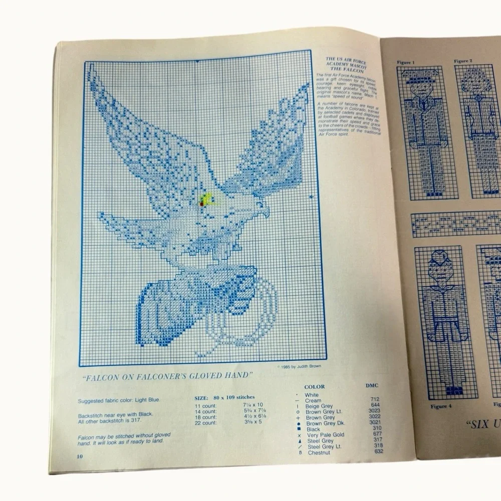Judith Brown Cross Stitch Pattern Book Unisex OS Blue Good USAF Vintage 1985